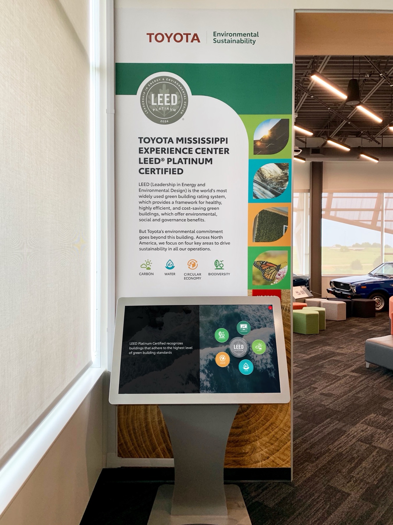 LEED Platinum sustainability kiosk interface