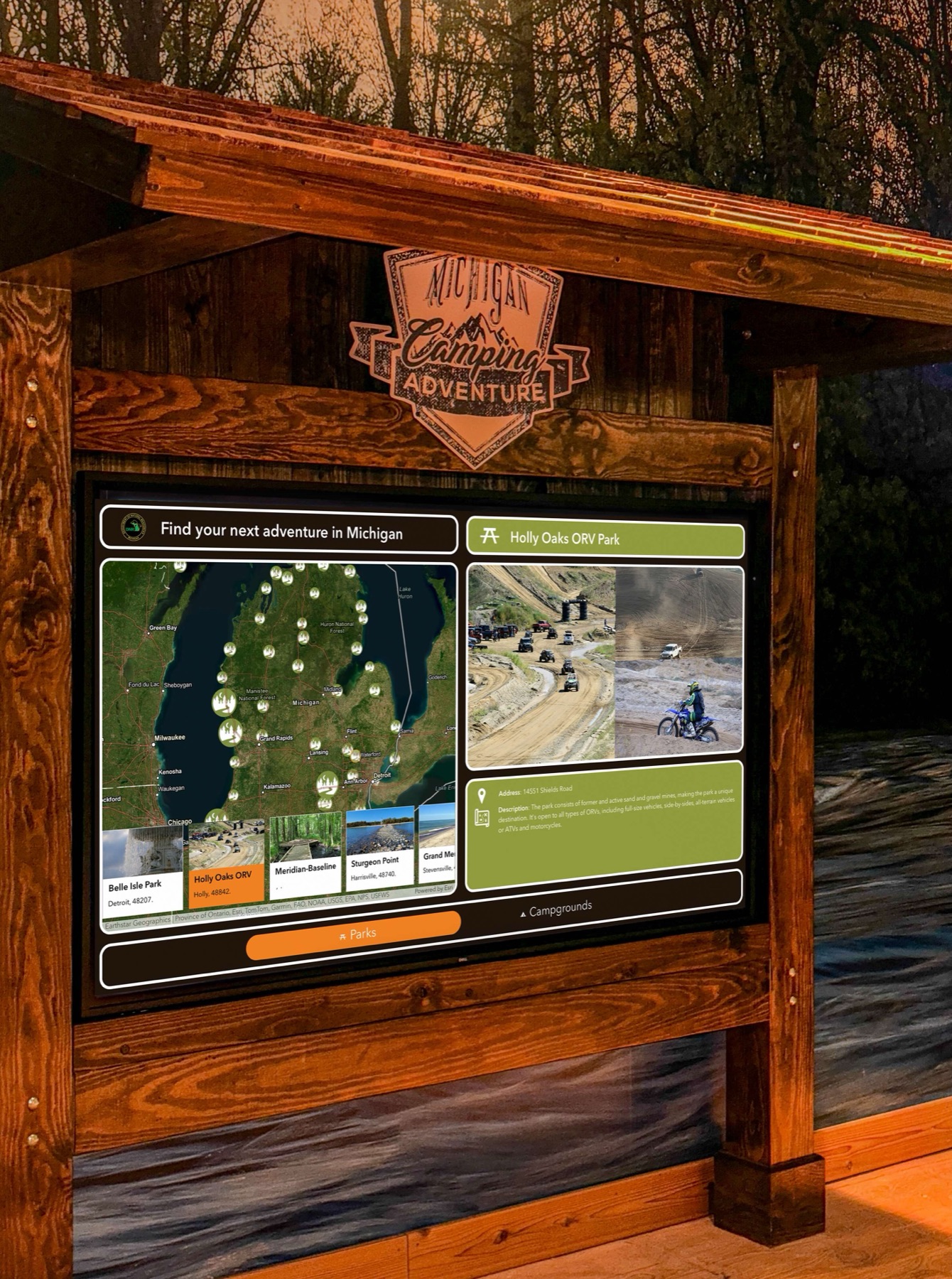 Interactive ArcGIS map of Michigan destinations